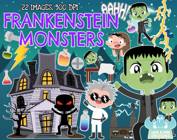 Frankenstein Monsters Clipart Pack