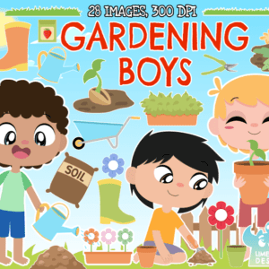 Gardening Boys Clipart Pack