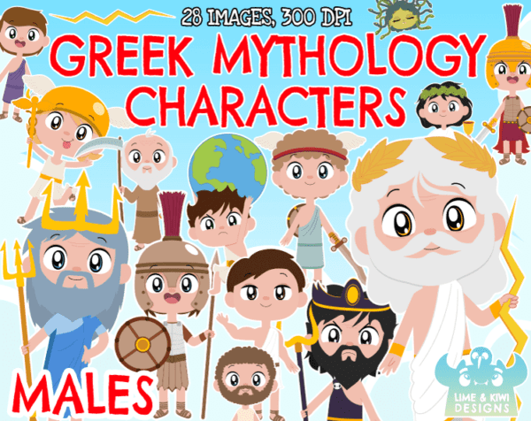 Greek Mythology Characters - Males Clipart Pack