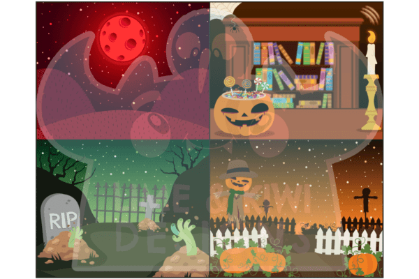 Halloween Backgrounds Clipart Preview 3