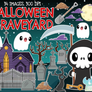 Halloween Graveyard Clipart Pack