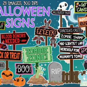 Halloween Signs Clipart Pack