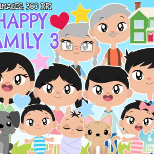 Happy Family 3 Clipart Pack