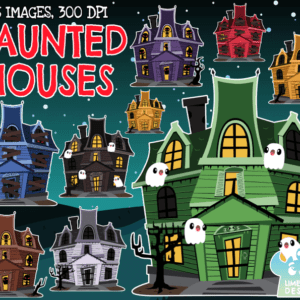 Haunted Houses Clipart Pack