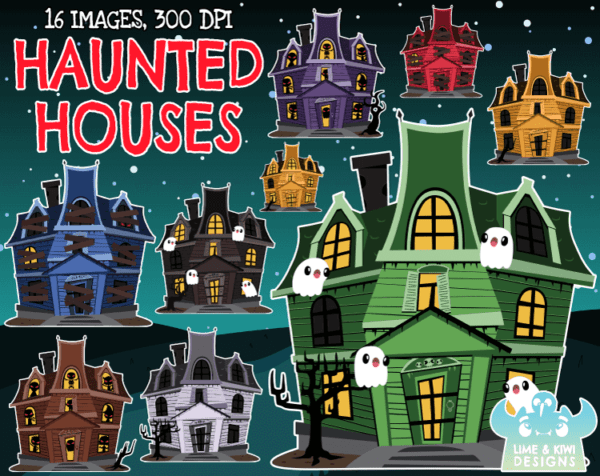 Haunted Houses Clipart Pack