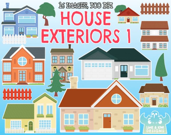 House Exteriors 1 Clipart Pack