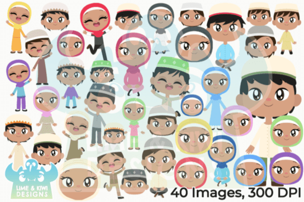 Islamic Kids Clipart Pack All Images