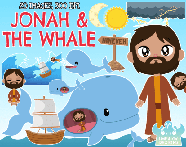 Jonah and The Whale Clipart Pack