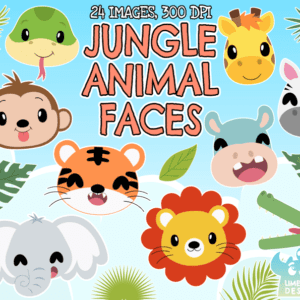 Jungle Animal Faces Clipart Pack