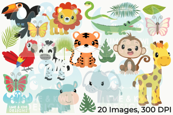 Jungle Animals Clipart Pack All Images