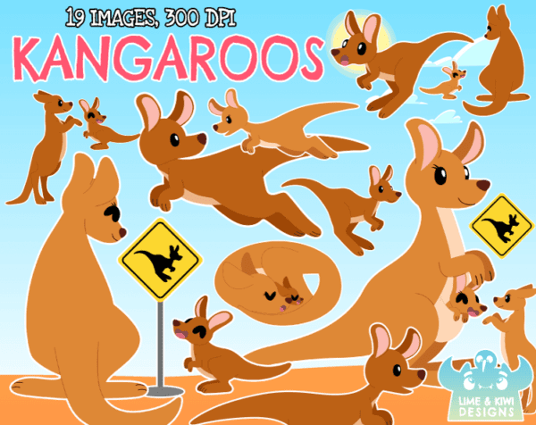 Kangaroos Clipart Pack