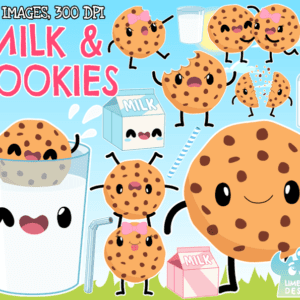 Milk and Cookies Clipart Pack