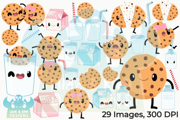 Milk and Cookies Clipart Pack All Images