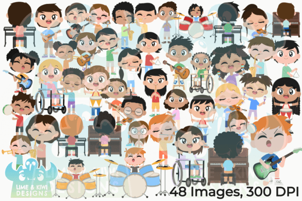 Musical Kids Clipart Pack All Images