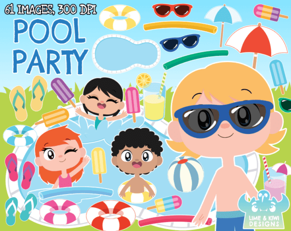 Pool Party Clipart Pack