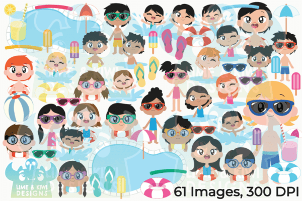 Pool Party Clipart Pack All Images