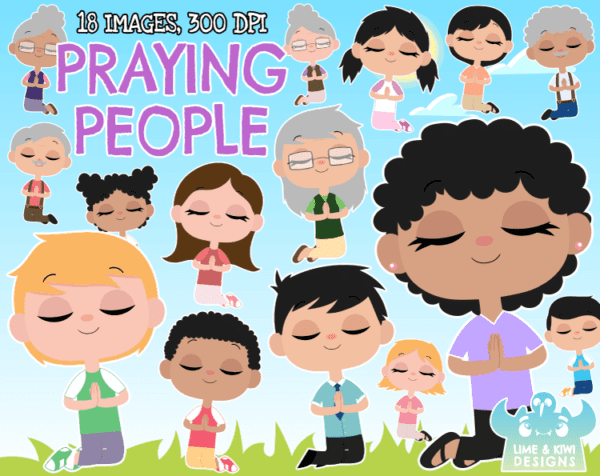 Praying People Clipart Pack