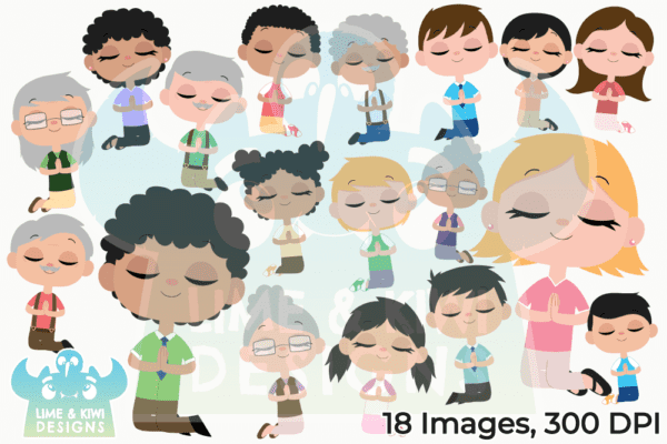 Praying People Clipart Pack All Images