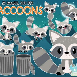 Raccoons Clipart Pack