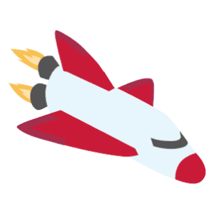 A Red Space Shuttle With Flames