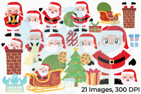 Santa Claus Clipart Pack All Images