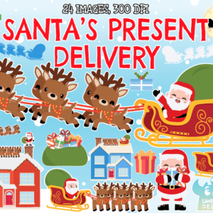 Santa's Present Delivery Clipart Pack