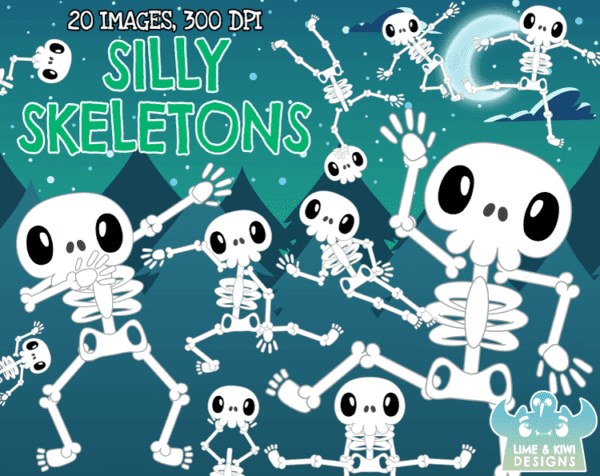 Silly Skeletons Clipart Pack