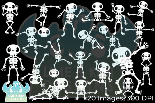 Silly Skeletons Clipart Pack All Images