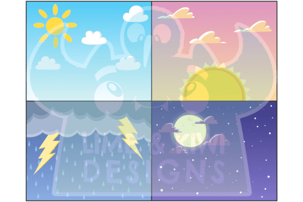 Skies Backgrounds Clipart Pack Preview 2