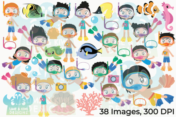 Snorkelling Clipart Pack All Images