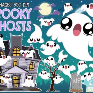 Spooky Ghosts Clipart Pack