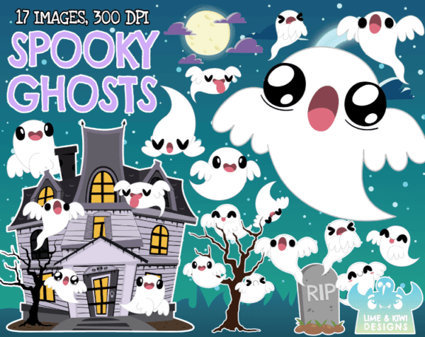 Spooky Ghosts Clipart Pack