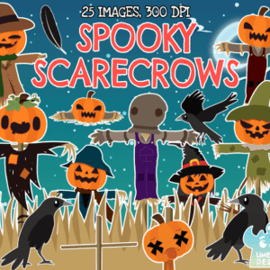 Spooky Scarecrows Clipart Pack