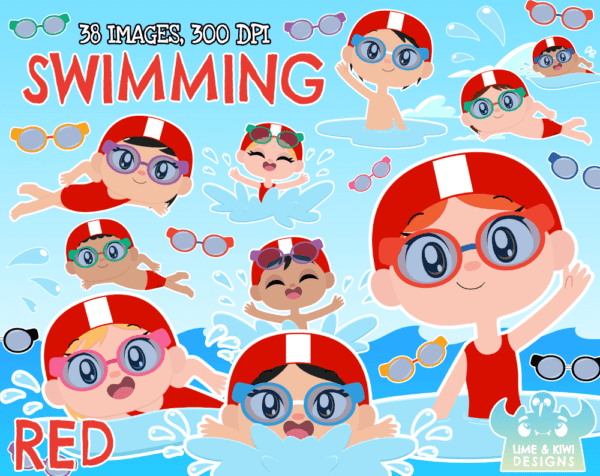 Swimming (Option 2) Clipart Pack