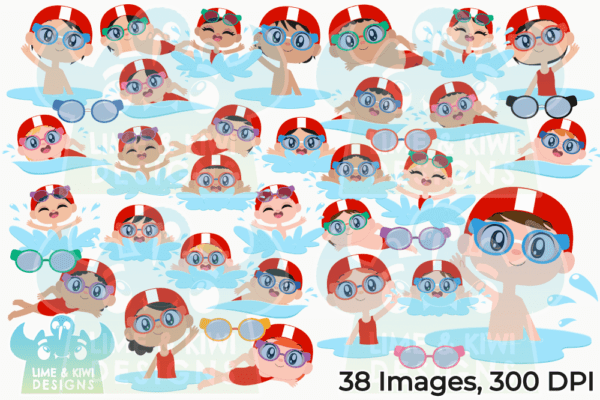 Swimming (Option 2) Clipart Pack All Images