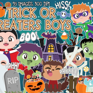 Trick or Treaters Boys Clipart Pack