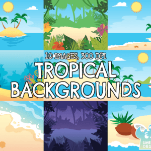 Tropical Backgrounds Clipart Pack Preview 1