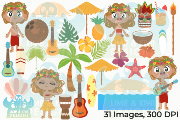 Tropical Island Clipart Pack All Images