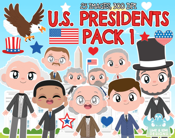 U.S. Presidents Pack 1 Clipart Pack