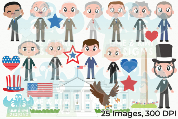 U.S. Presidents Pack 1 Clipart Pack All Images