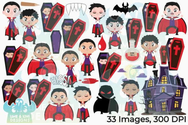 Vampire Boys Clipart Pack All Images