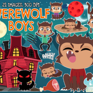 Werewolf Boys Clipart Pack