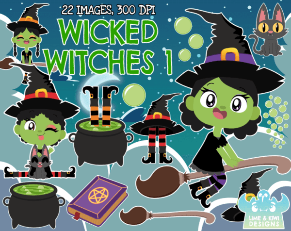 Wicked Witches 1 Clipart Pack