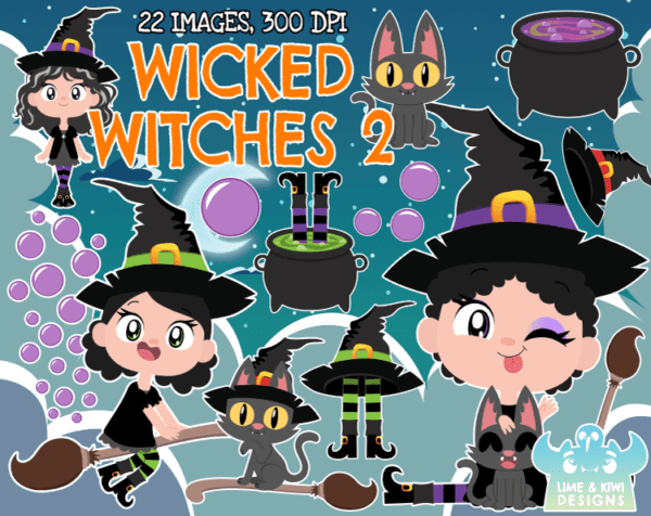 Wicked Witches 2 Clipart Pack