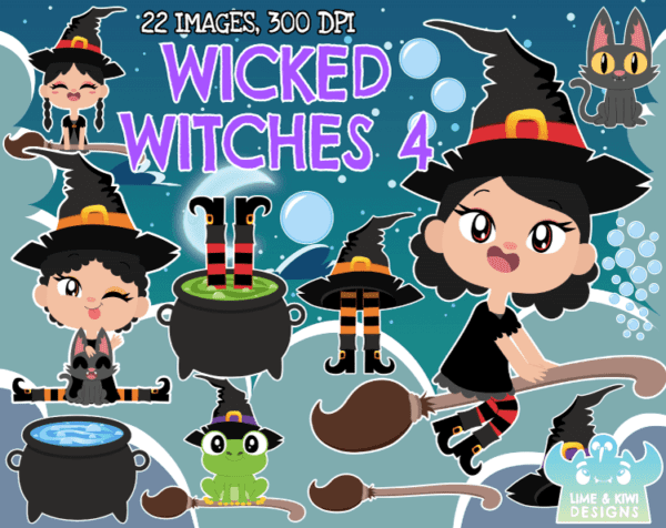 Wicked Witches 4 Clipart Pack