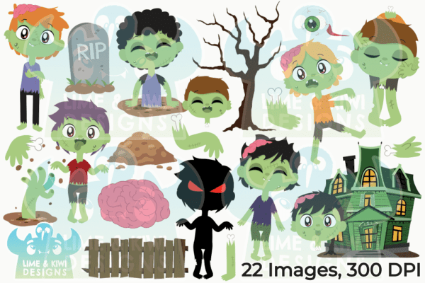 Zombie Boys Clipart Pack All Images