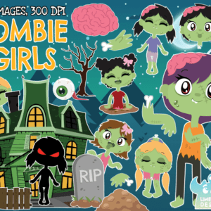 Zombie Girls Clipart Pack